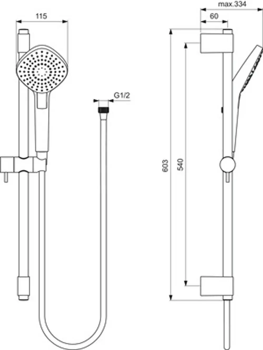 IS-Brausekombi-Idealrain-Evo-600mm-3-Funktionshb-Diamond-d115mm-Chrom-B2234AA gallery number 10